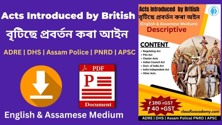 Acts Introduced by British (English and Assamese)